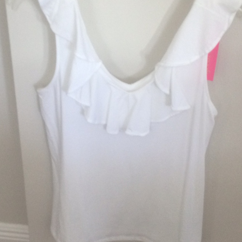 White ruffle top